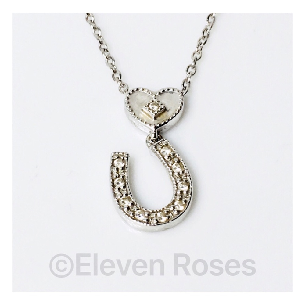 Charriol 18k Diamond Horseshoe Pendant Necklace